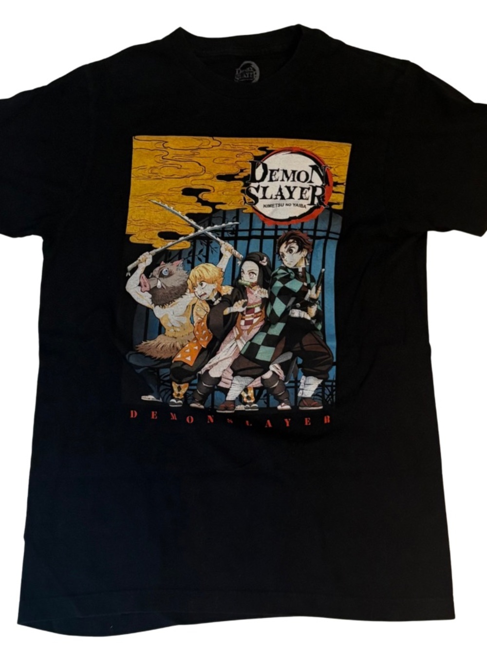 Demon Slayer T Shirt Mens M Tanjiro Nezuko Zenitsu Inosuke Anime Black Tee